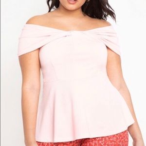 ELOQUII NWT Off the Shoulder Peplum Top